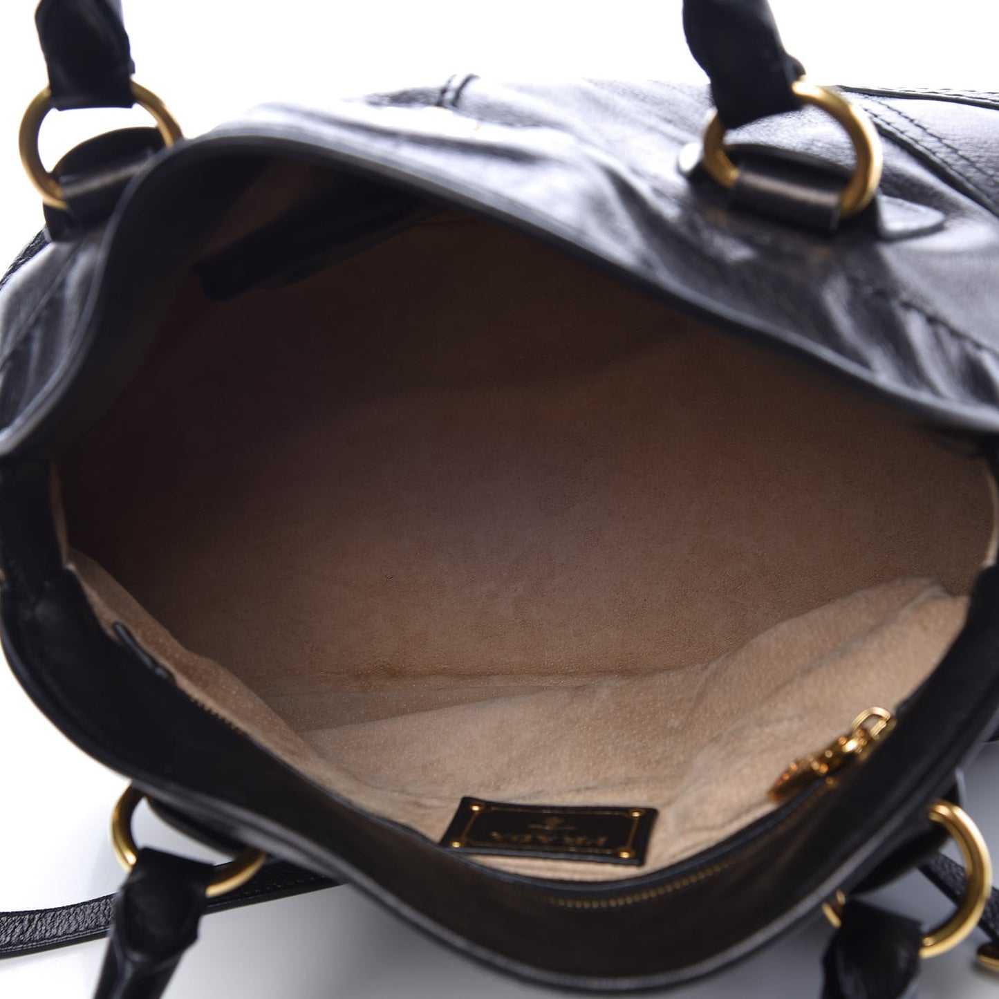 Cervo Deerskin Dome Satchel Black