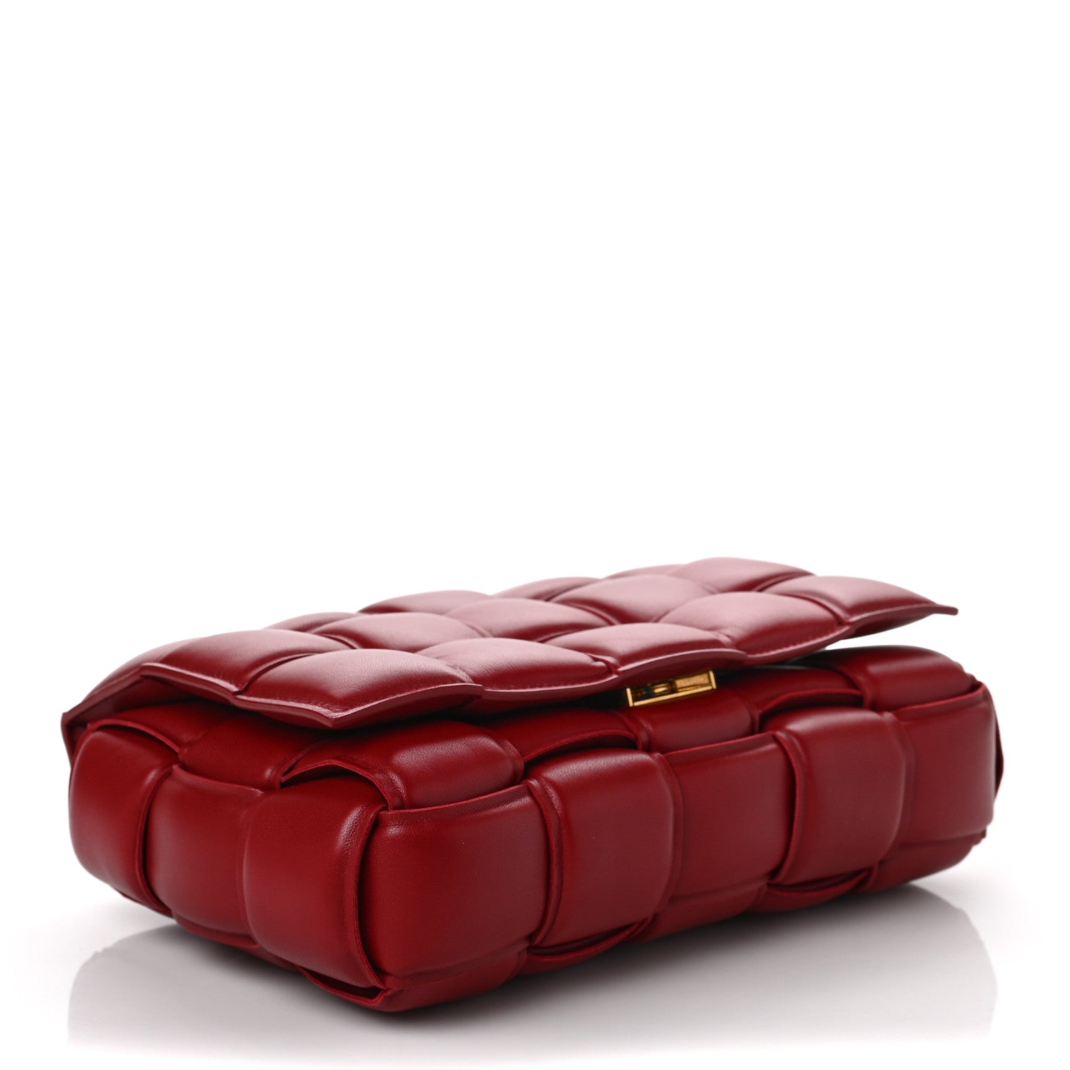 Bottega Veneta Nappa Maxi Intreccio Padded Cassette Crossbody Bag Dark Red 3 of 7