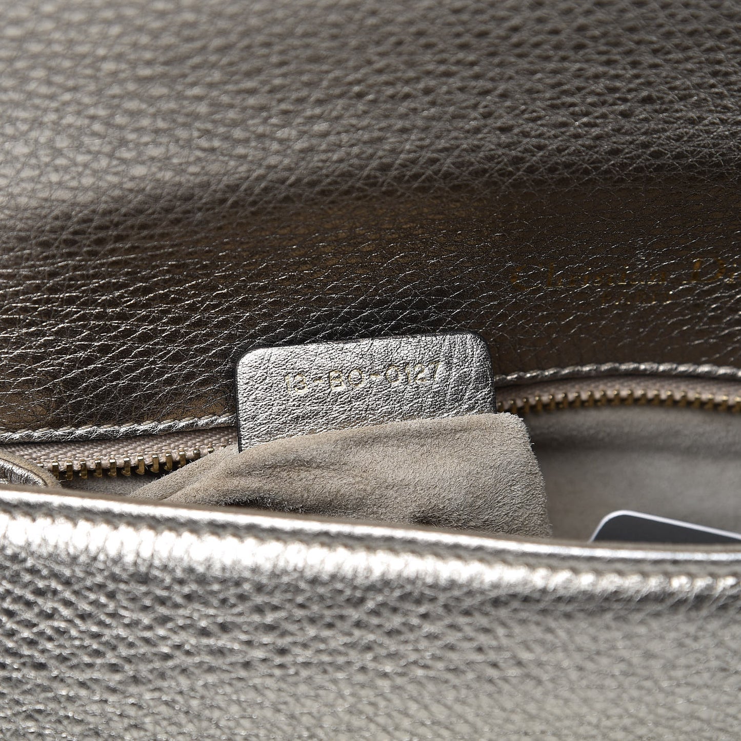 Metallic Grained Calfskin Medium Diorama Flap Bag Gold