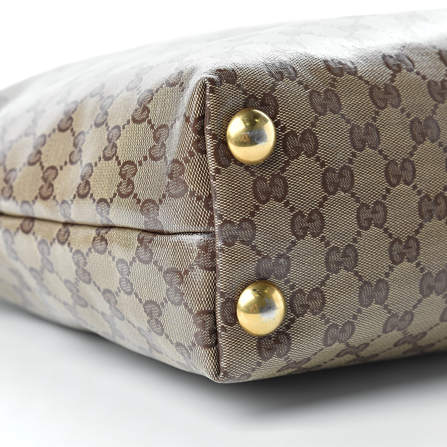 Gucci Crystal Monogram Large Babouska Vertical Shopping Tote Brown 9 of 14