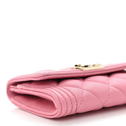 Chanel Caviar Quilted Boy Flap Card Holder Wallet Light Pink 10 of 11
