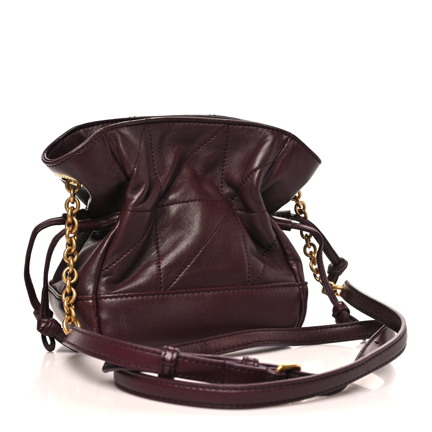 Saint Laurent Lambskin Matelasse Monogram Mini Jamie Shoulder Pouch Rouge Cabernet 3 of 9