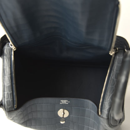 Hermes Matte Niloticus Crocodile Lindy 30 Blue Jean 5 of 9