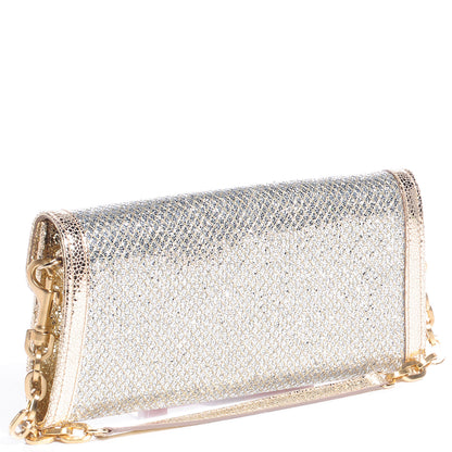 Jimmy Choo Glitter Fabric Tilsa Clutch Metallic 3 of 9