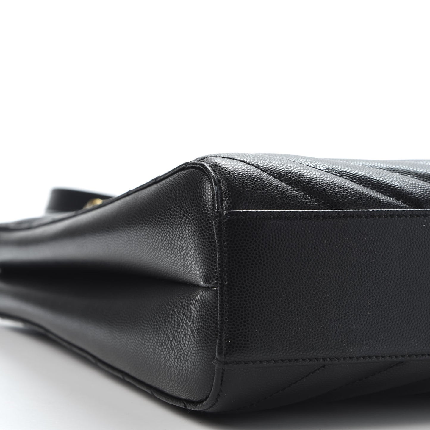 Grain De Poudre Matelasse Chevron Medium Tribeca Shopping Bag Black