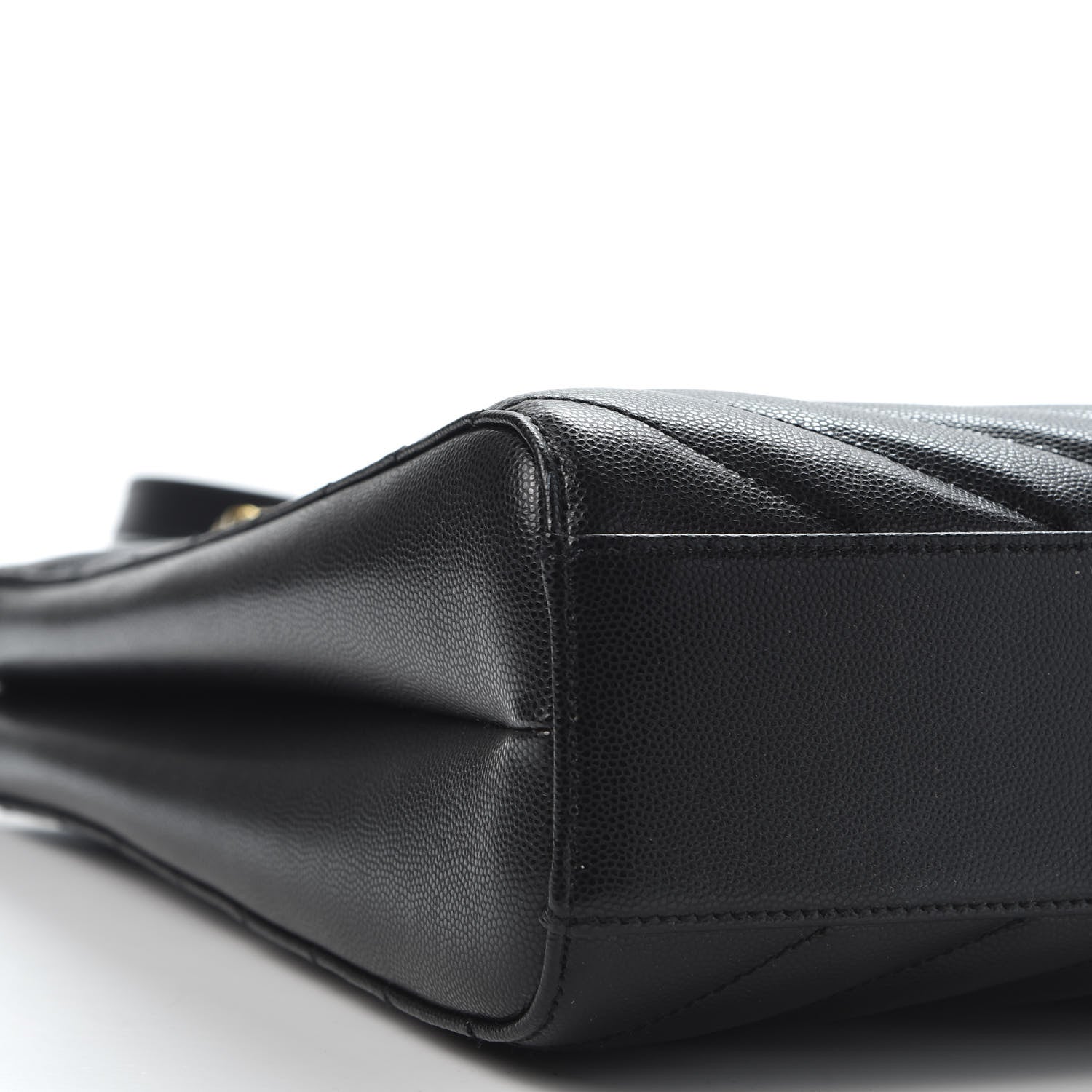 Saint Laurent Grain De Poudre Matelasse Chevron Medium Tribeca Shopping Bag Black 5 of 9