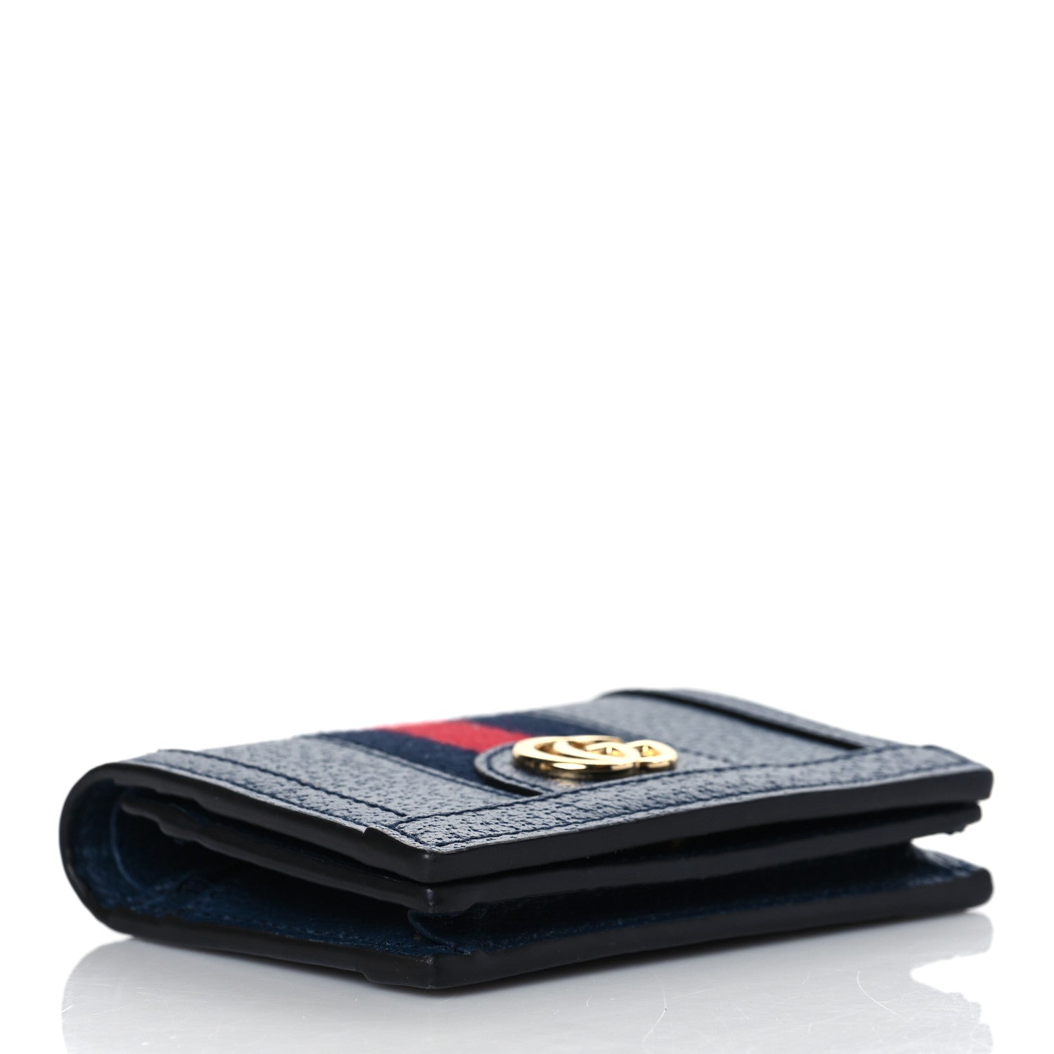 Gucci Textured Calfskin Web Ophidia Card Case Blue Agata 4 of 8