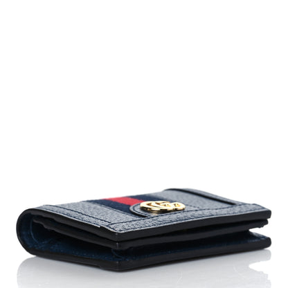 Gucci Textured Calfskin Web Ophidia Card Case Blue Agata 4 of 8