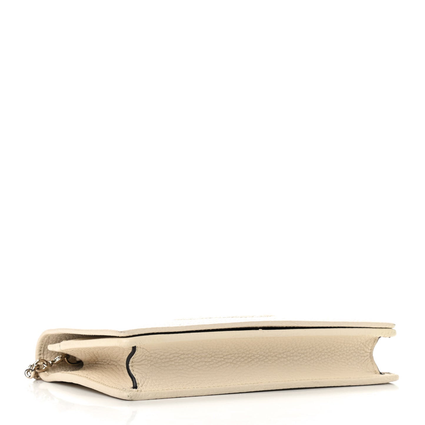 Pebbled Calfskin Soho Wallet on Chain Ivoire
