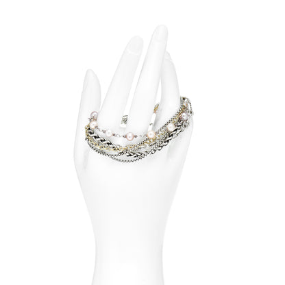 David Yurman Sterling Silver 18K Yellow Gold Pearl Multi Strand Bracelet 2 of 4