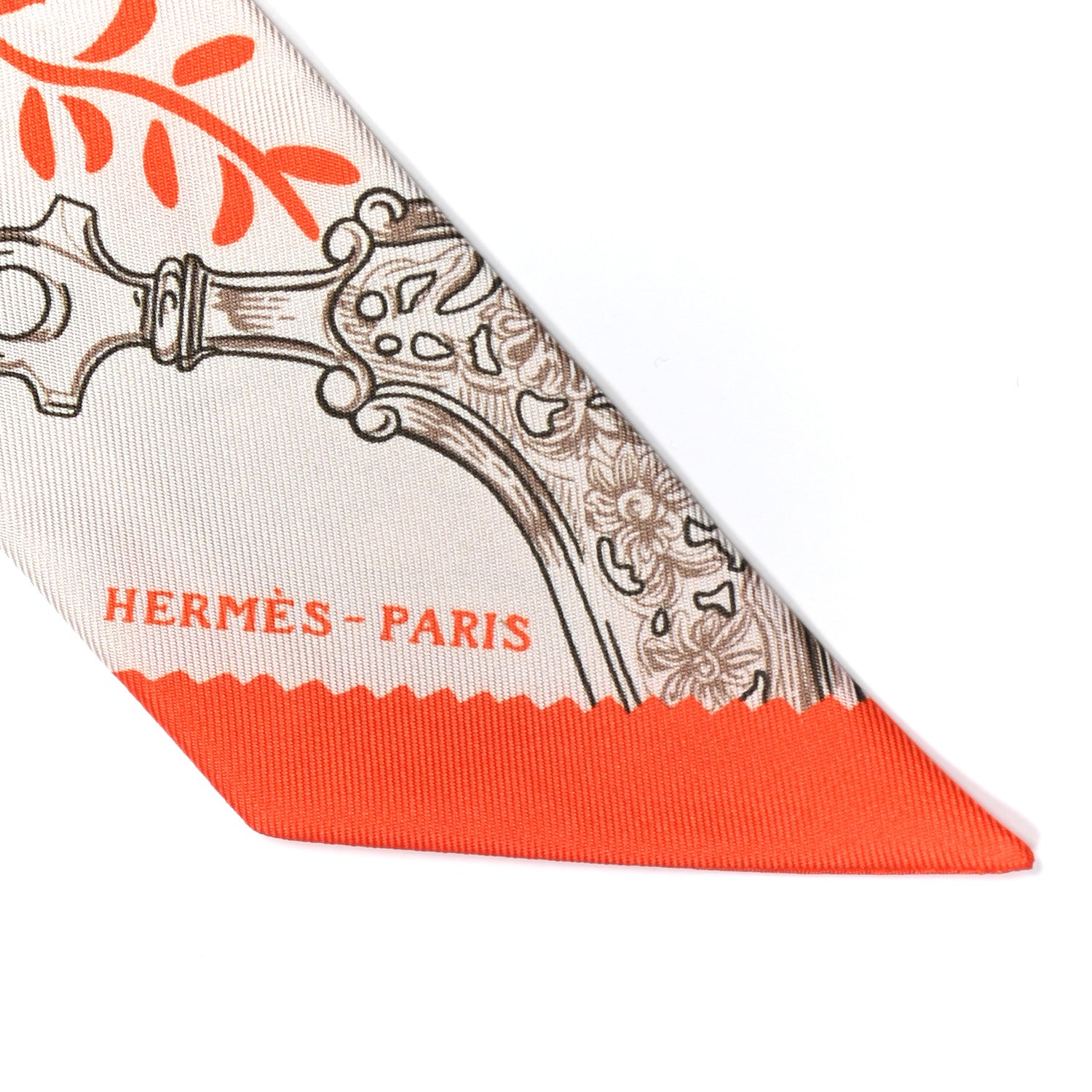 Hermes Silk Etriers Remix Twilly Verveine Orange Kaki 3 of 5