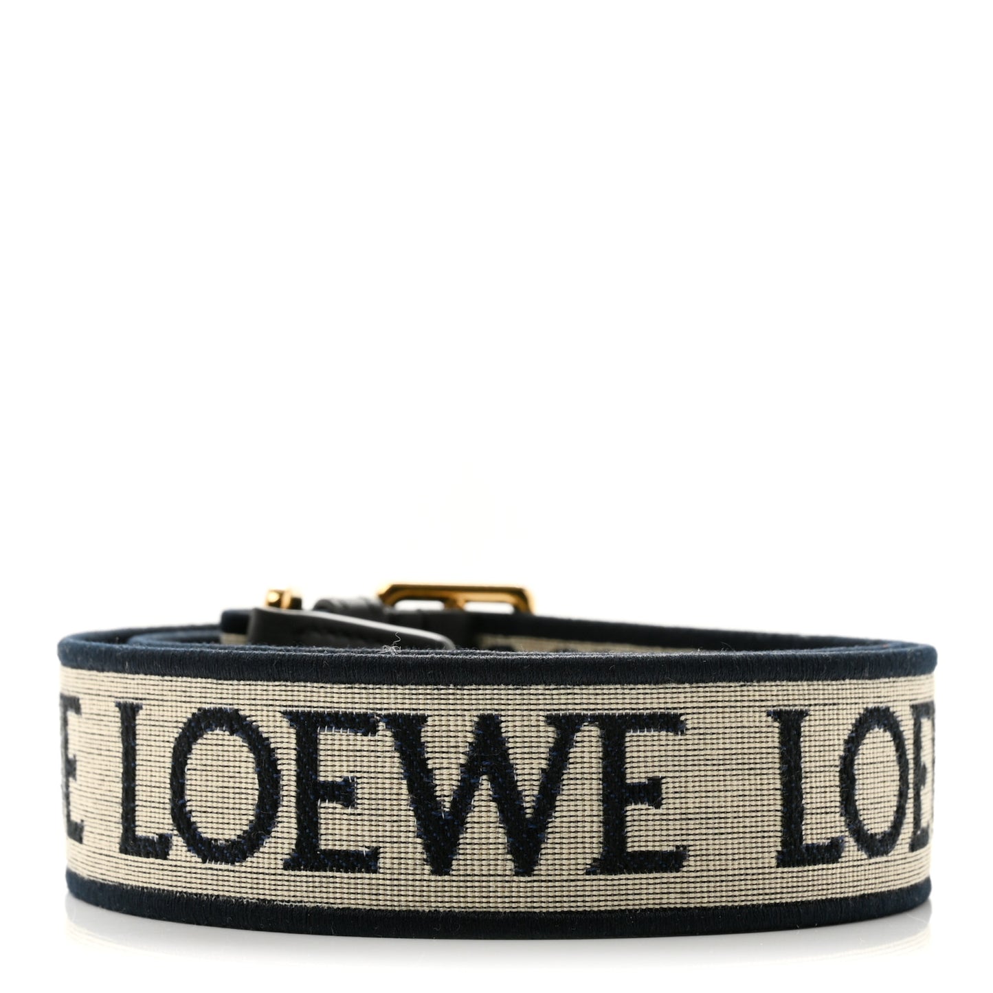 Calfskin Jacquard Anagram Strap Navy Black