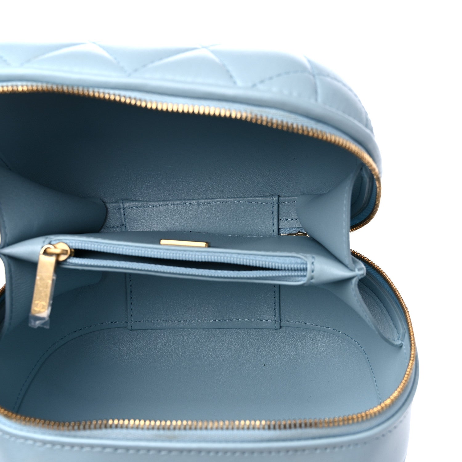 Chanel Lambskin Quilted Small CC Bubble Vanity Case Light Blue 5 of 9