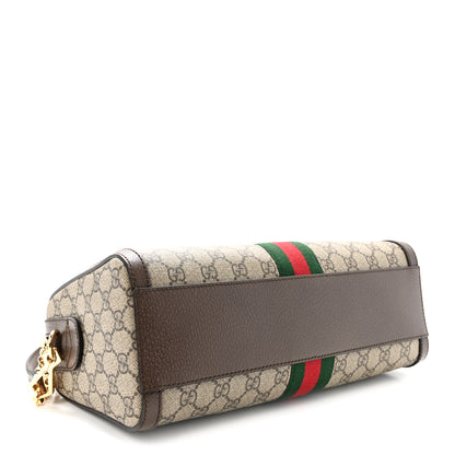 Gucci GG Supreme Monogram Web Medium Ophidia Boston Brown 4 of 10