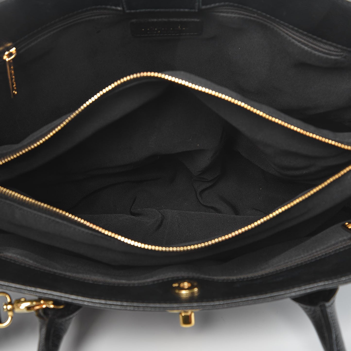Calfskin Cerf Executive Shopper Tote Black
