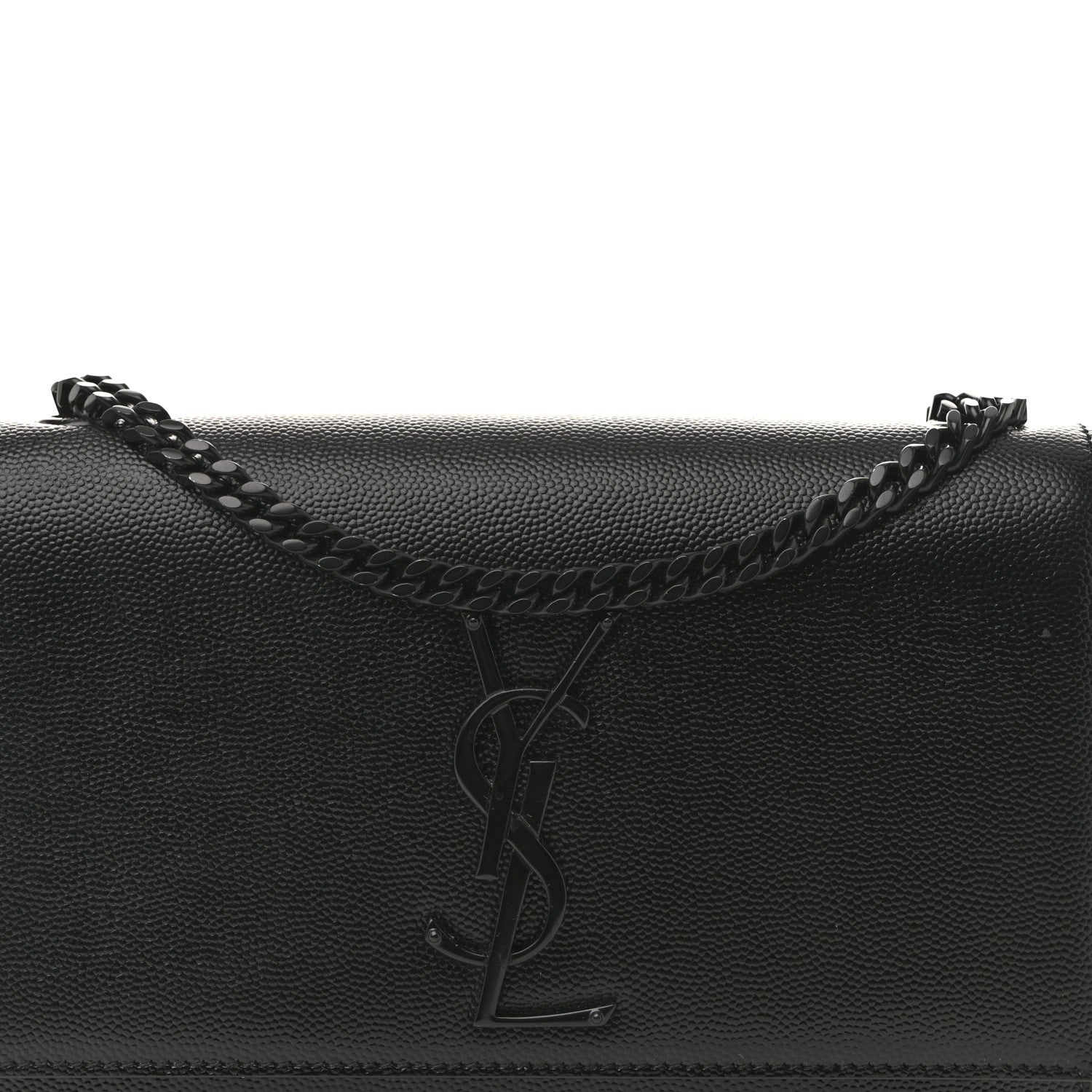 Saint Laurent Grain De Poudre Small Monogram Monochrome Kate Satchel Black 8 of 11