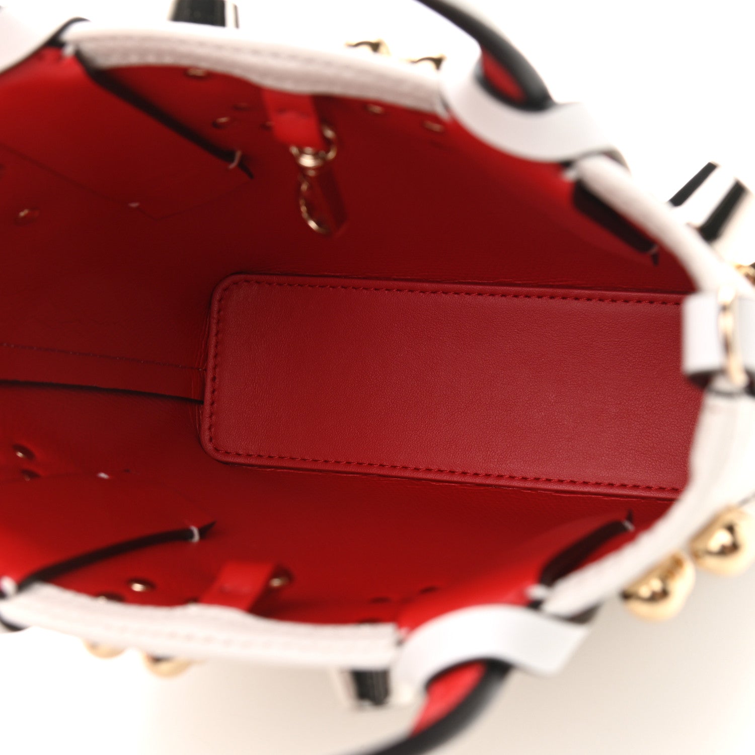 Christian Louboutin Calfskin Empire Spike Studded Mini Courones Tote Blanco Multicolor 5 of 10