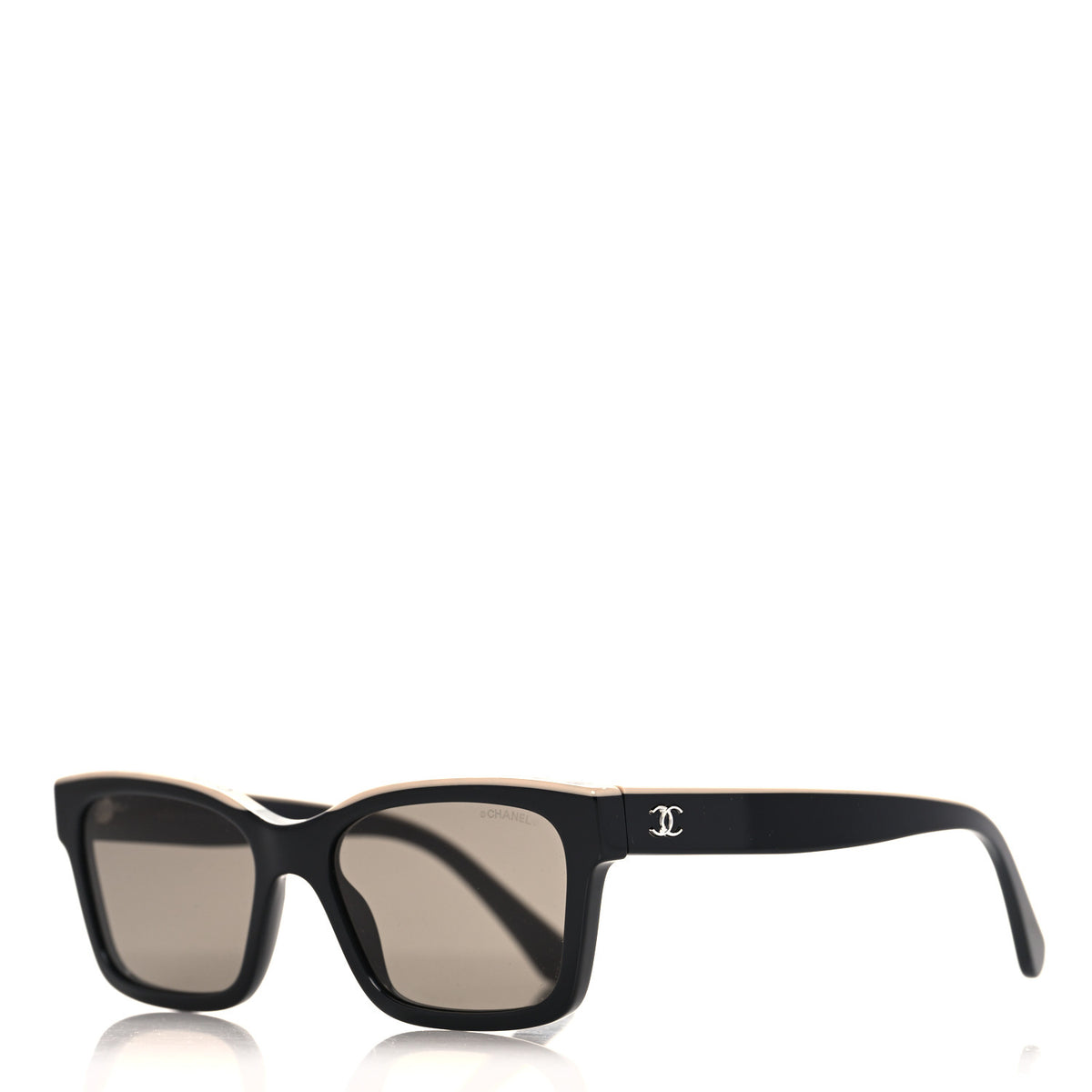 Acetate Polarized Square Sunglasses 5417 Black Beige