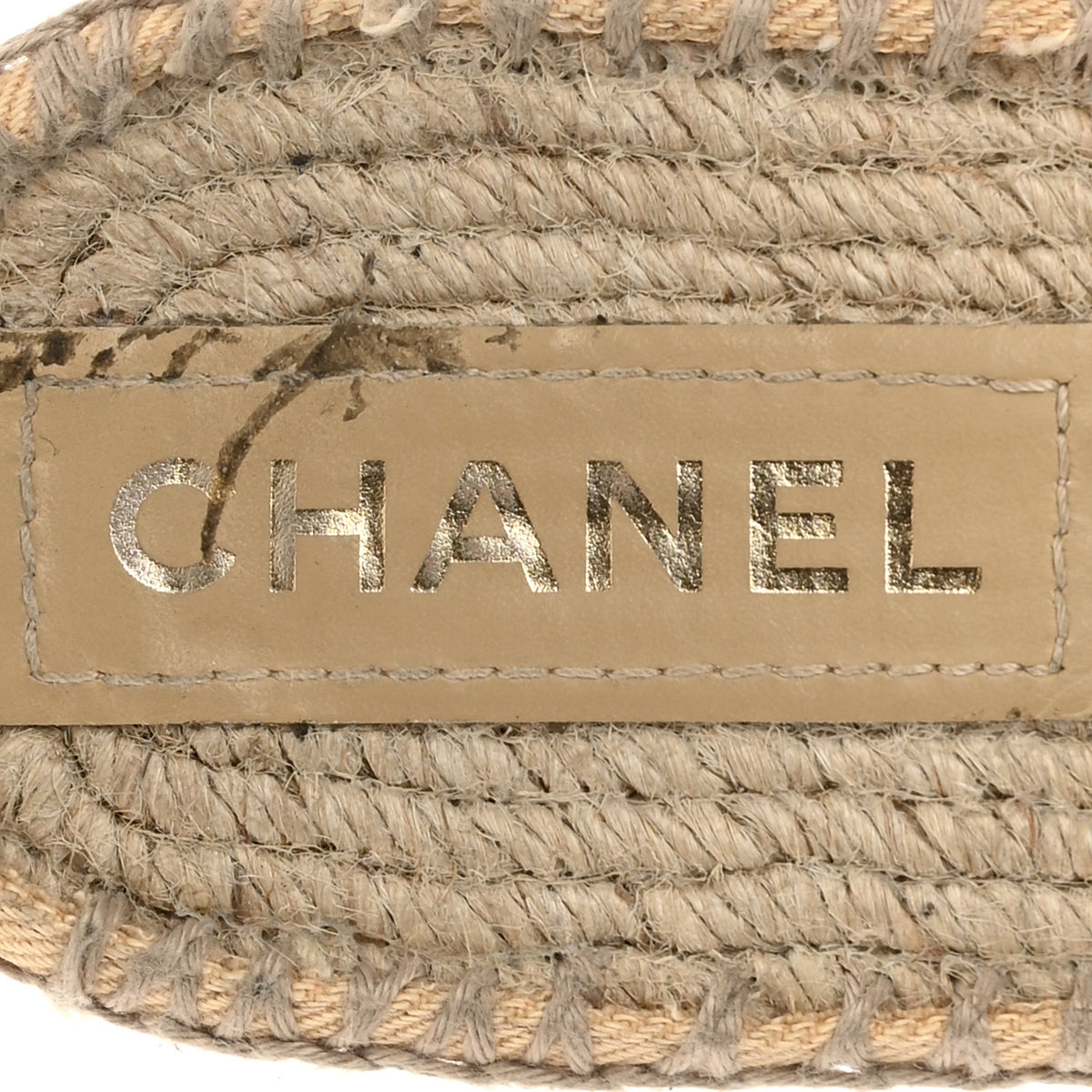Denim CC Espadrille Mules 37 Beige Black