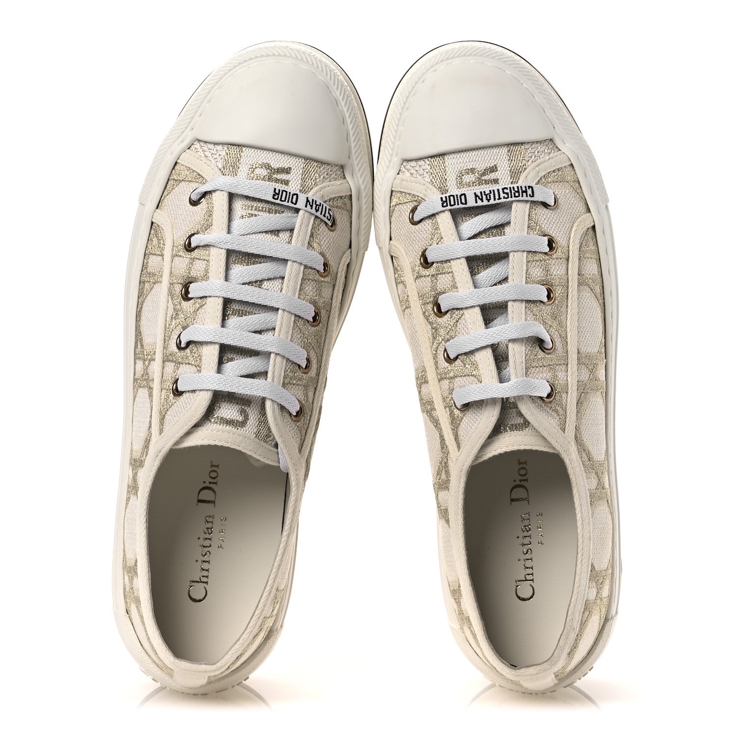 Christian Dior Canvas Walk'N'Dior Low Top Sneakers 41 Nude Gold 2 of 11