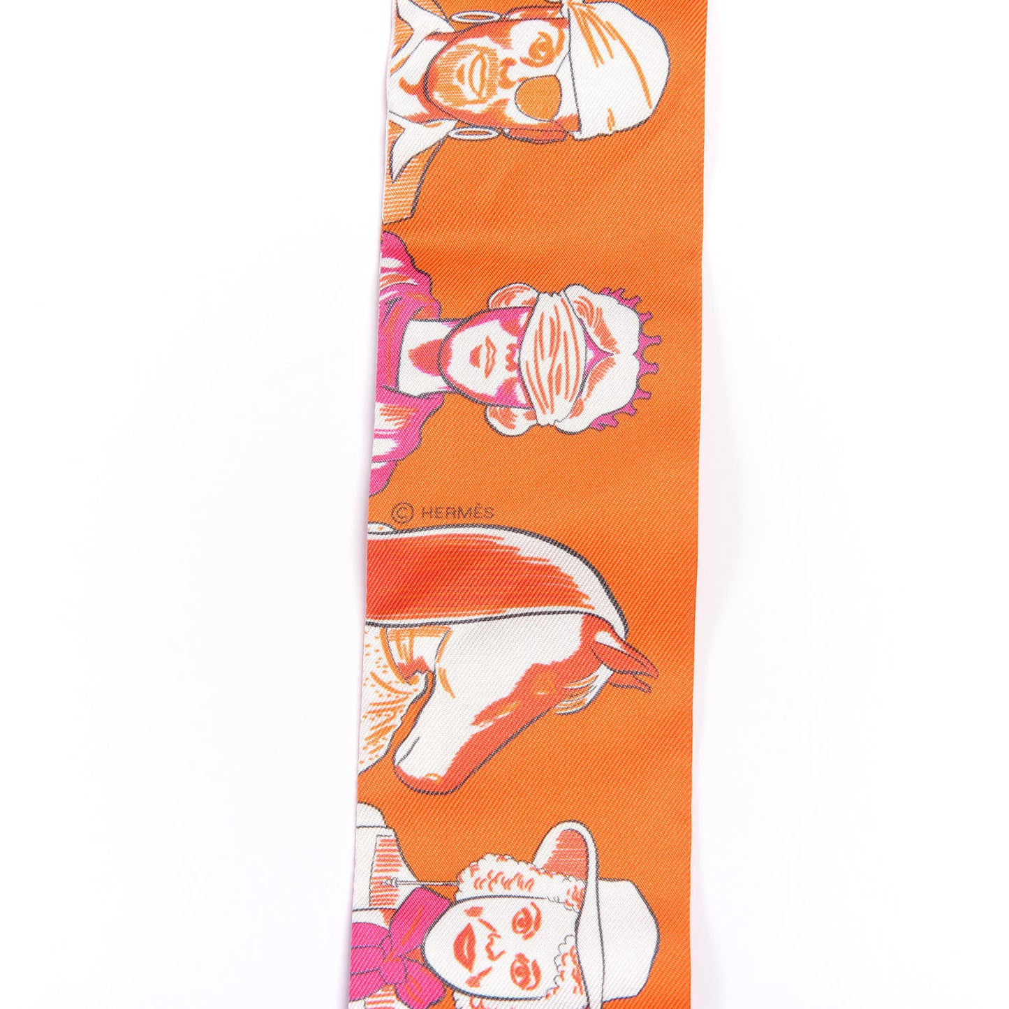 Silk Dress Code Twilly Orange Fuchsia White