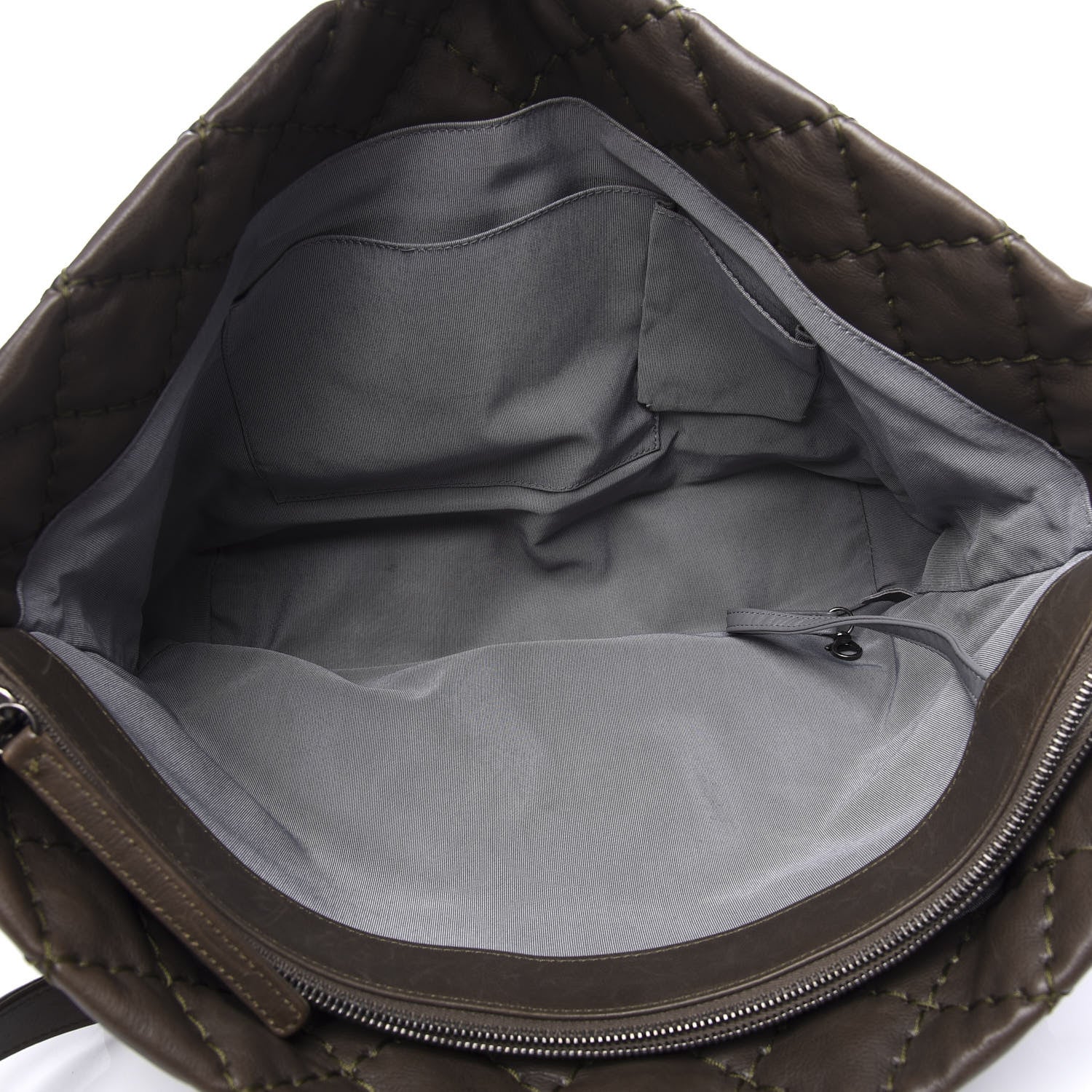 Chanel Calfskin Ultimate Stitch Shopping Tote Khaki 4 of 12