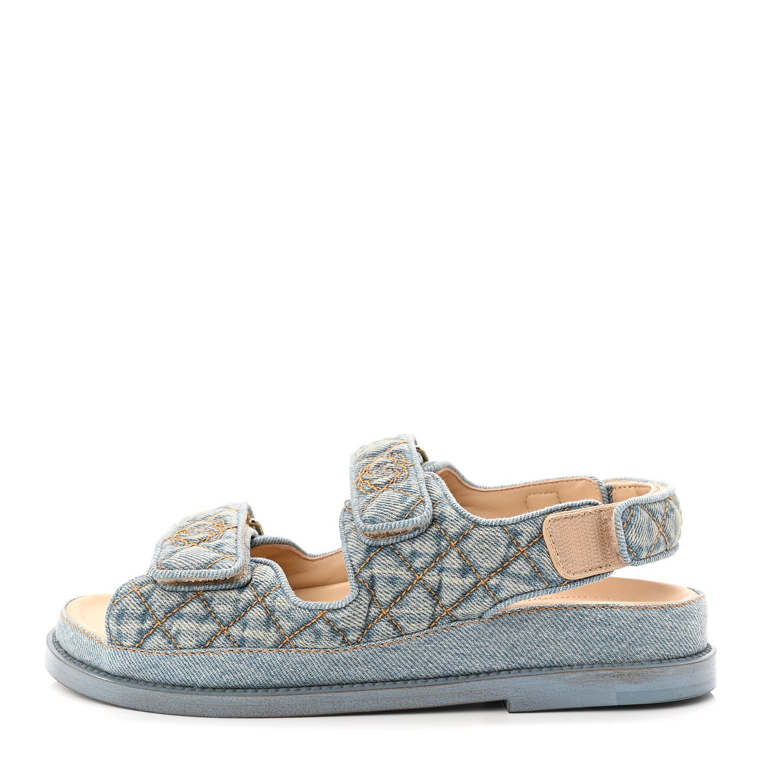 Chanel Denim Quilted Dad Sandals 36 Blue 1879627 – FASHIONPHILE