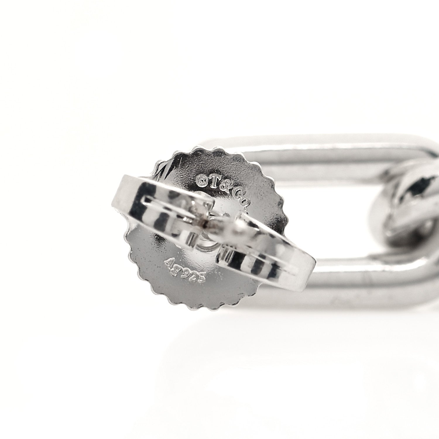 Tiffany Sterling Silver Pearl HardWear Triple Link Earrings 4 of 4