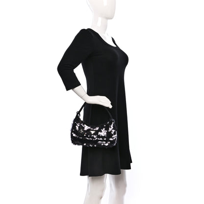 Prada Sequin Mini Re-Edition 2000 Bag Black 2 of 8