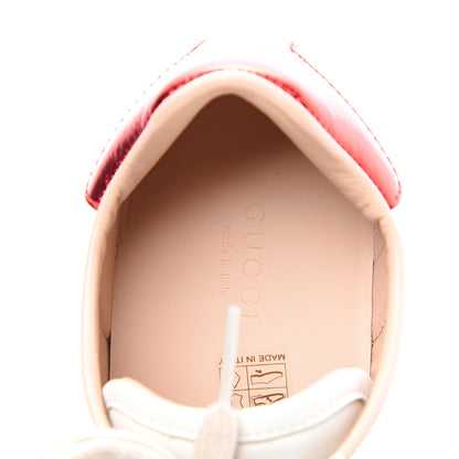 Gucci Calfskin Stripe Womens New Ace Sneakers 36.5 New Mystic White Ecru Red Flame 8 of 12