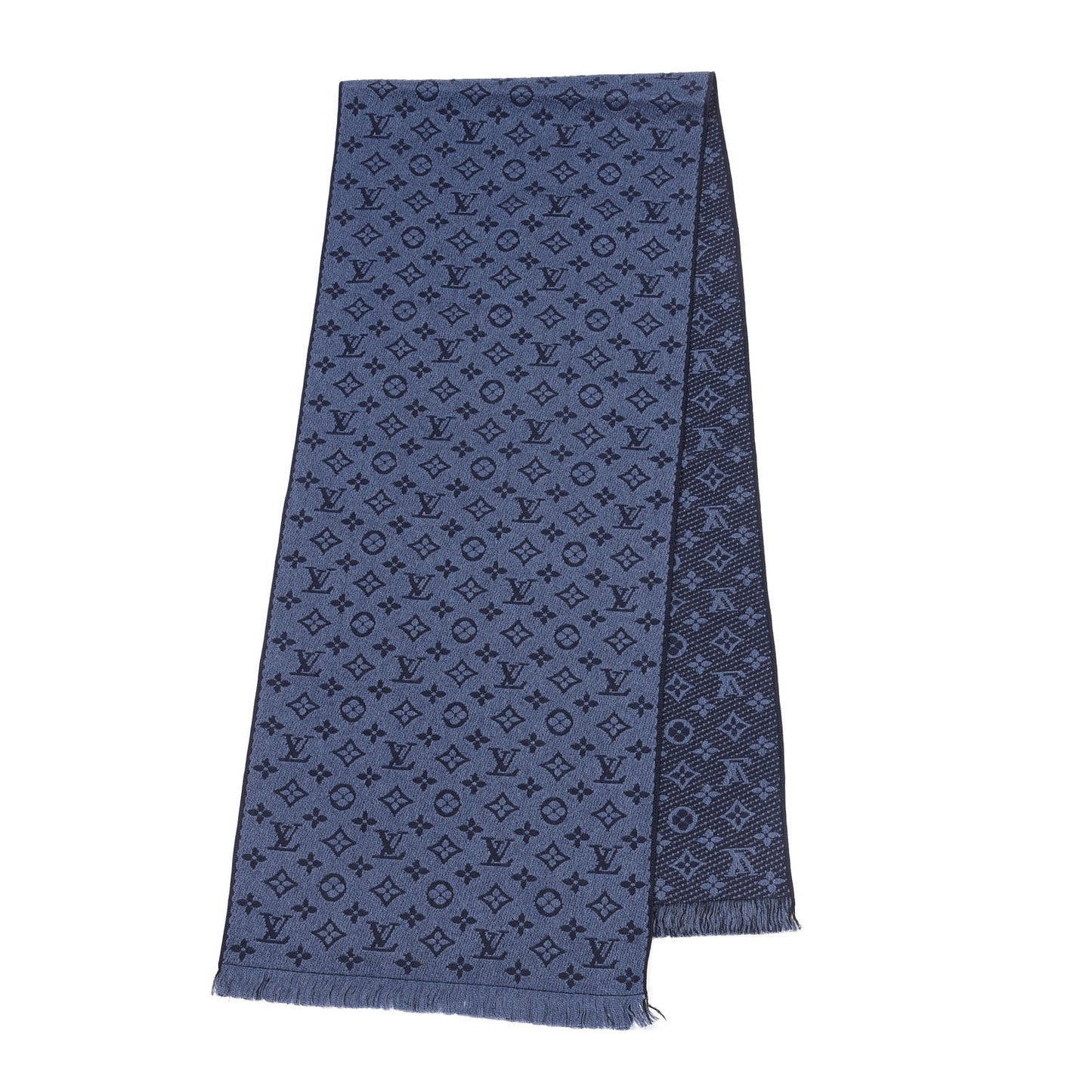 Wool Monogram Classic Scarf Marine