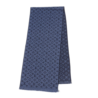 Louis Vuitton Wool Monogram Classic Scarf Marine 2 of 4