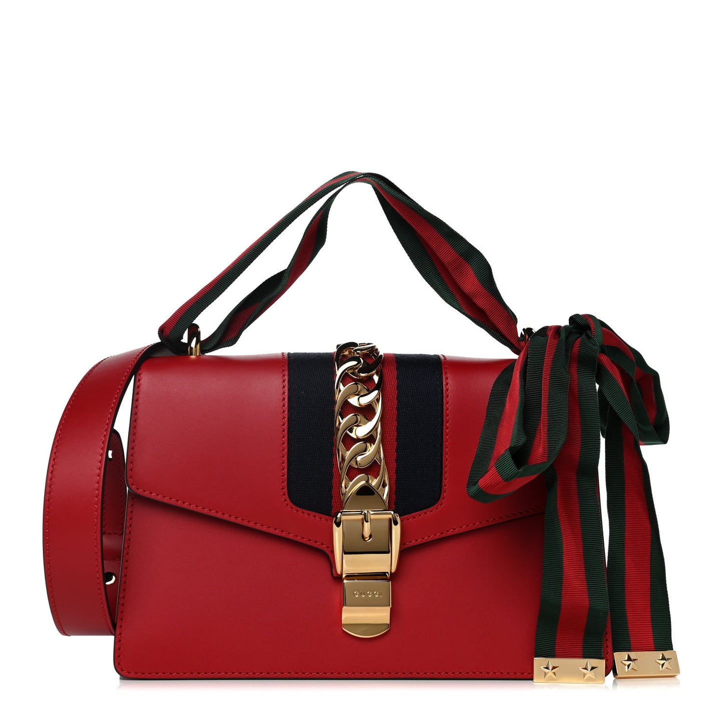 Calfskin Small Sylvie Shoulder Bag Hibiscus Red