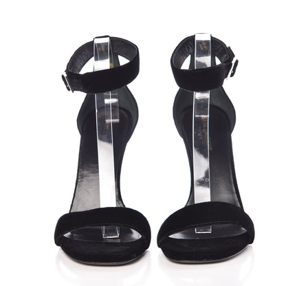 Saint Laurent Velvet Grace 105 Ankle Strap Sandals 40 Black 2 of 9