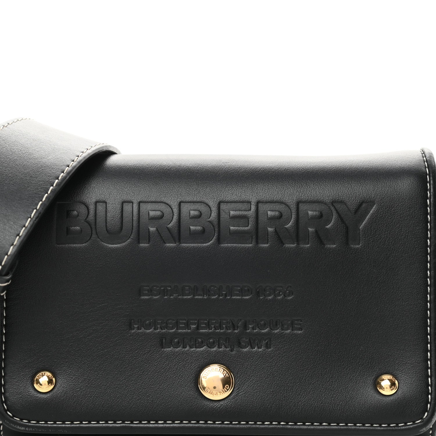 Burberry Smooth Calfskin Hackberry Crossbody Bag Black 7 of 18