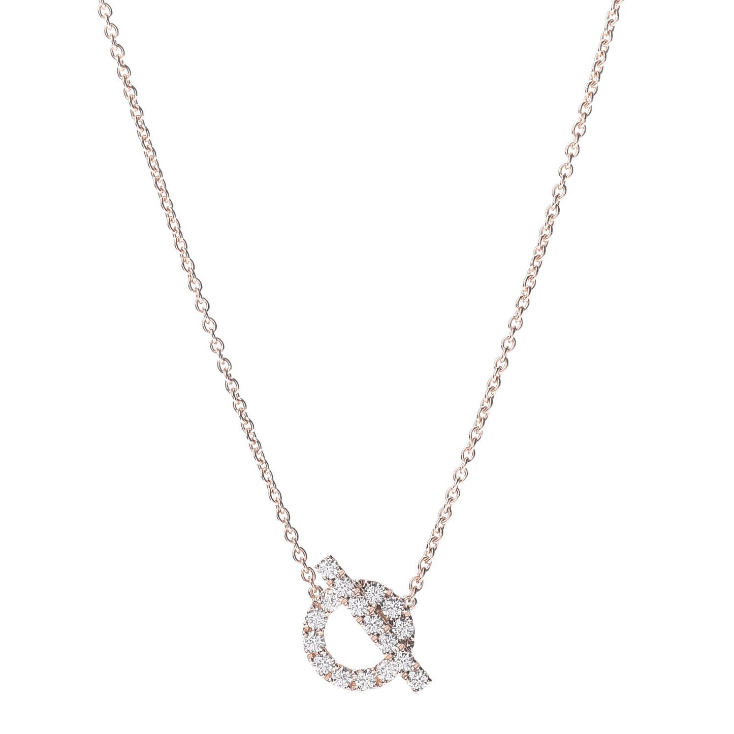 18K Rose Gold Diamond Finesse Pendant Necklace