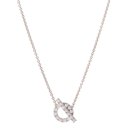 Hermes 18K Rose Gold Diamond Finesse Pendant Necklace 1 of 4