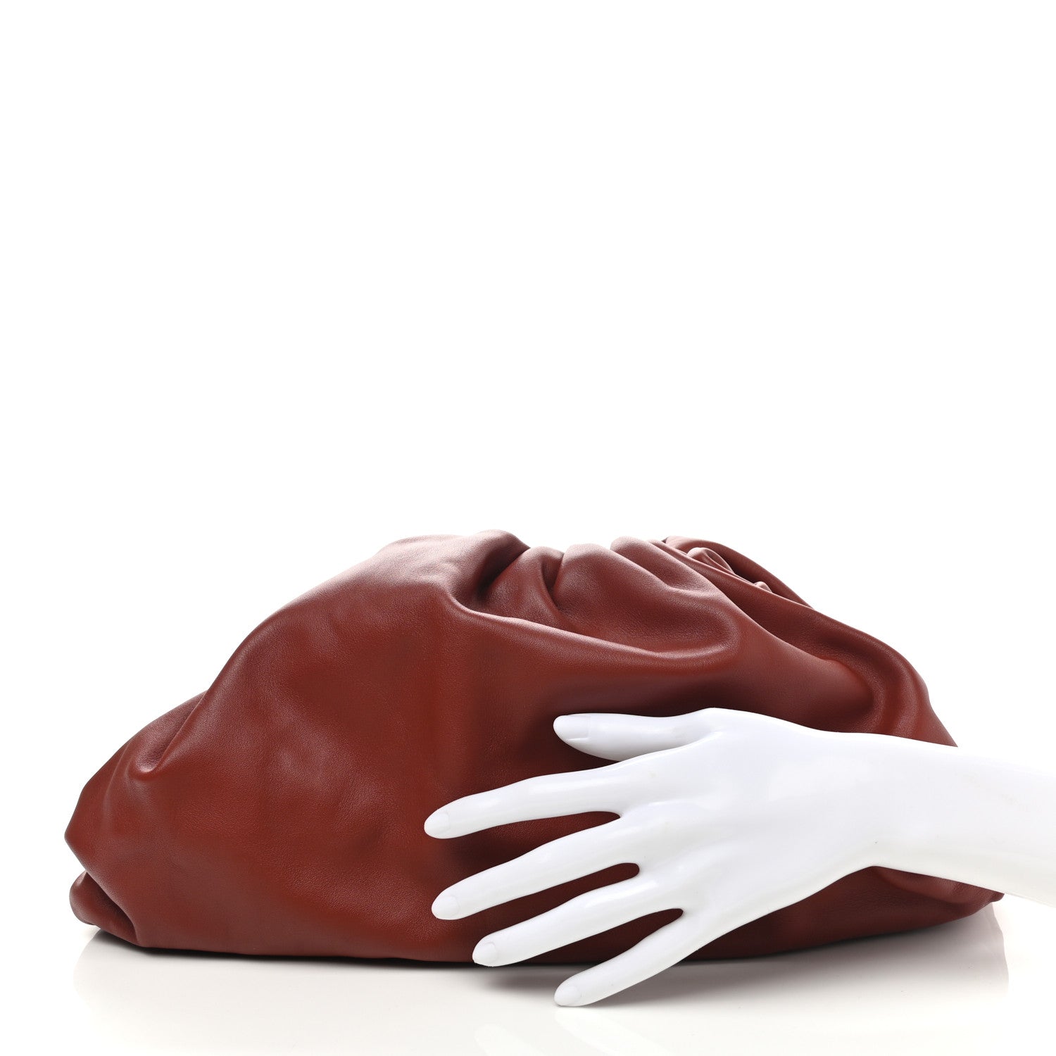 Bottega Veneta Smooth Butter Calf The Pouch Oversized Clutch Rust 2 of 9