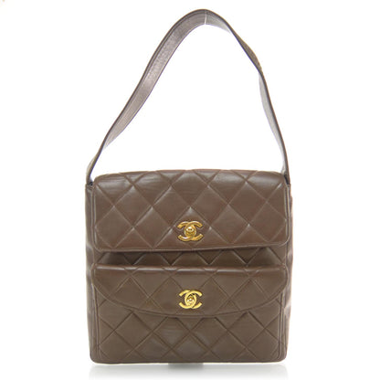 Chanel Lambskin Quilted Flap Shoulder Bag Brown 1 of 8