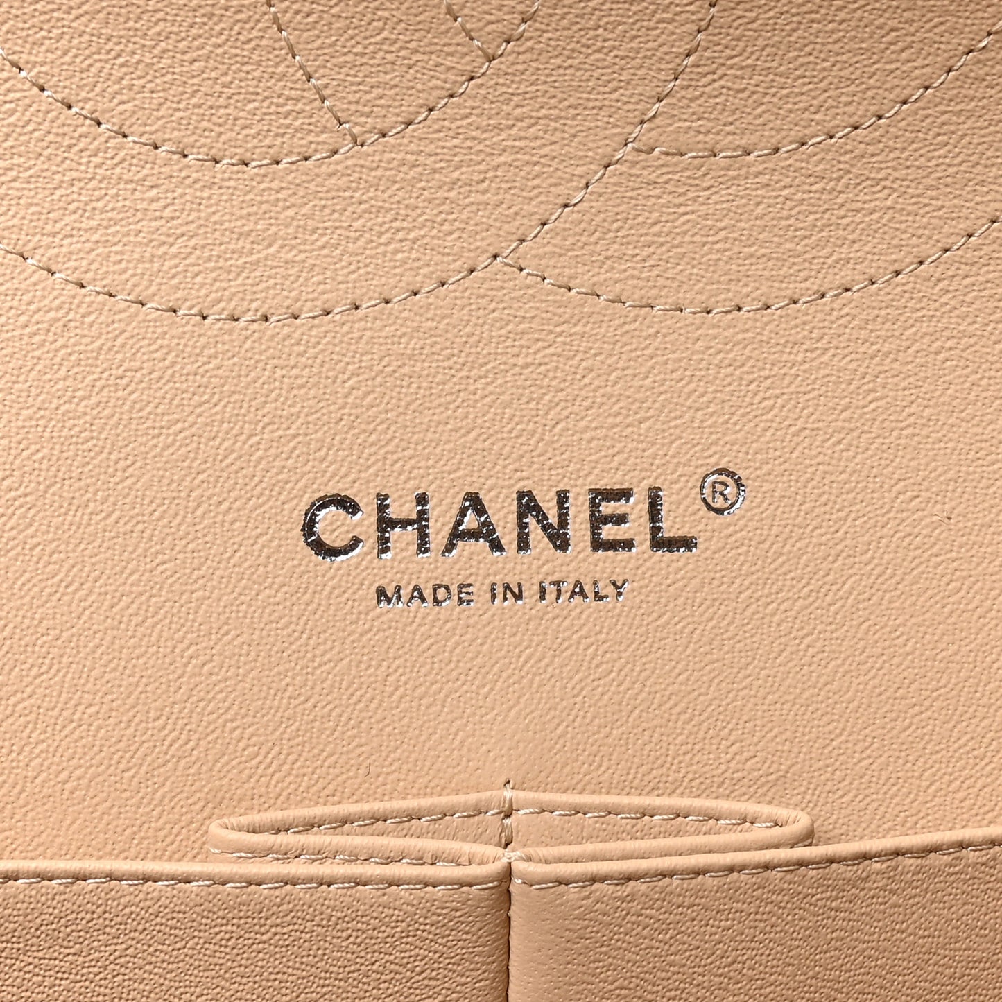 Caviar Quilted Jumbo Double Flap Light Beige
