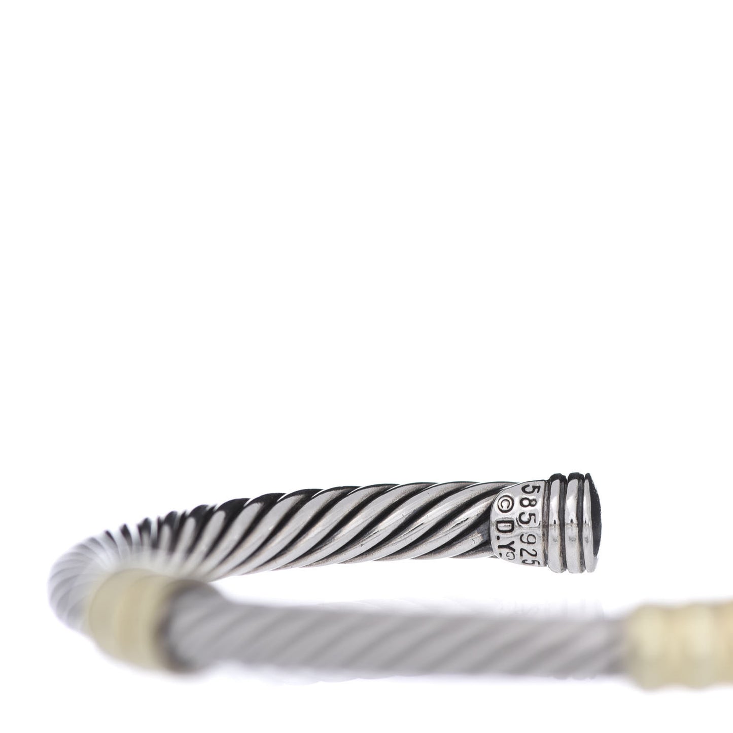 Sterling Silver 14K Yellow Gold 5mm Double Station Cable Classics Bracelet