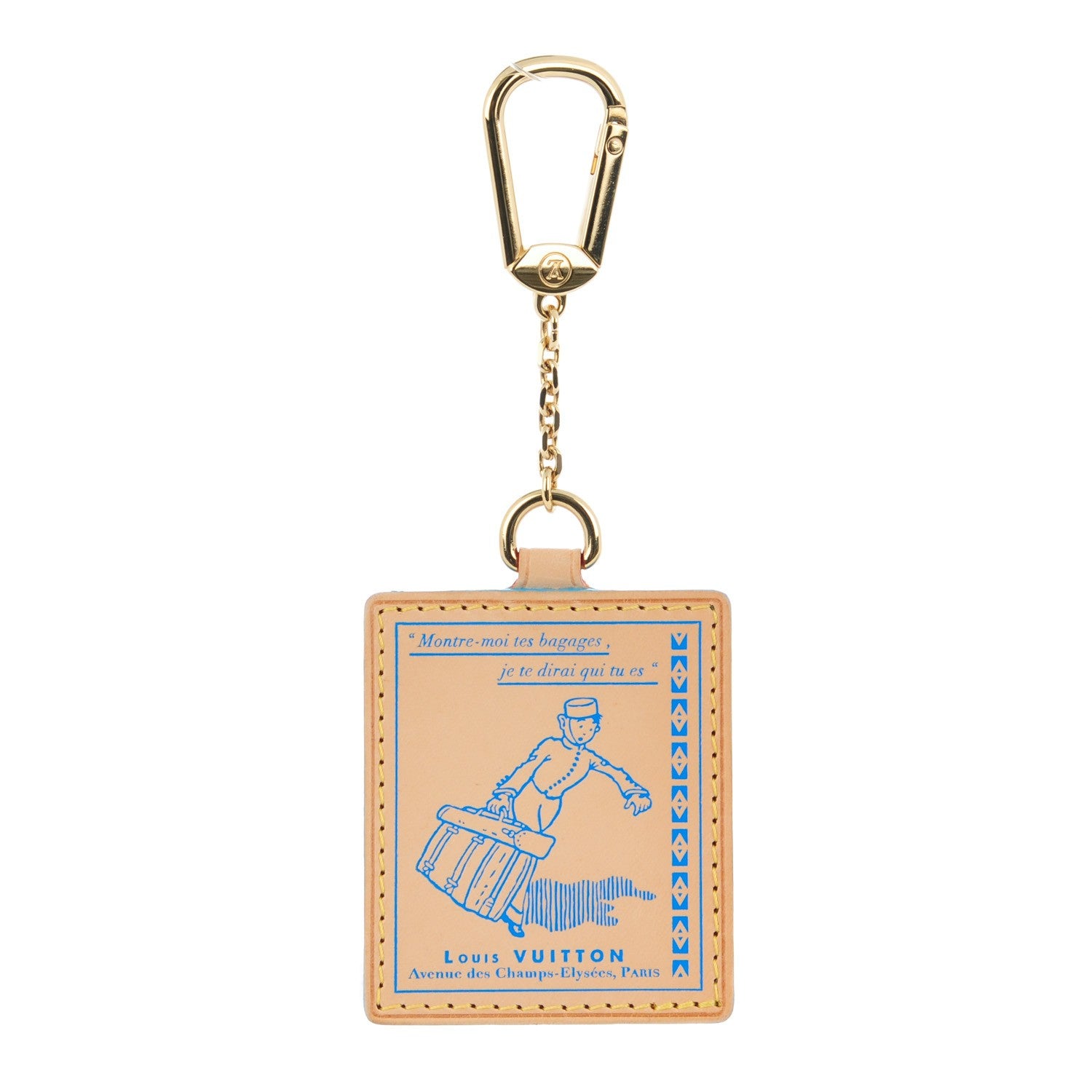 Louis Vuitton Vachetta Groom Key Ring Bag Charm Blue 1 of 5
