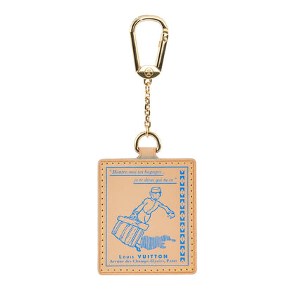 Louis Vuitton Vachetta Groom Key Ring Bag Charm Blue 1 of 5