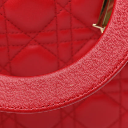 Christian Dior Lambskin Cannage Medium Lady Dior Red 10 of 10
