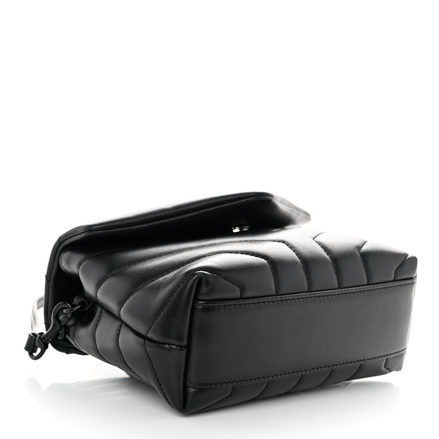 Saint Laurent Calfskin Y Quilted Monogram Monochrome Toy Loulou Crossbody Bag Black 3 of 8