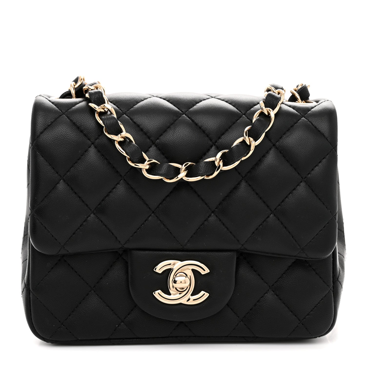 Chanel Lambskin Quilted Mini Square Flap Black 1 of 12