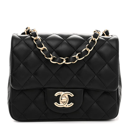 Chanel Lambskin Quilted Mini Square Flap Black 1 of 12