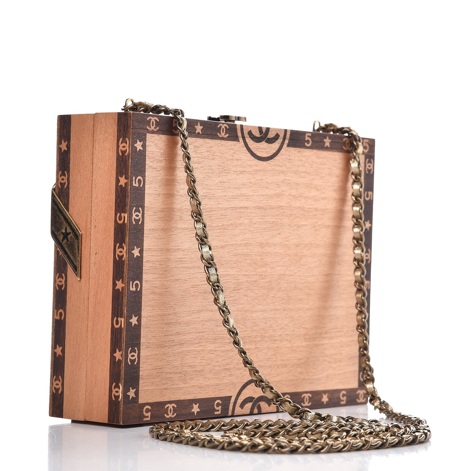 Chanel Wood Havana By Night Cigar Box Minaudiere Brown 3 of 7