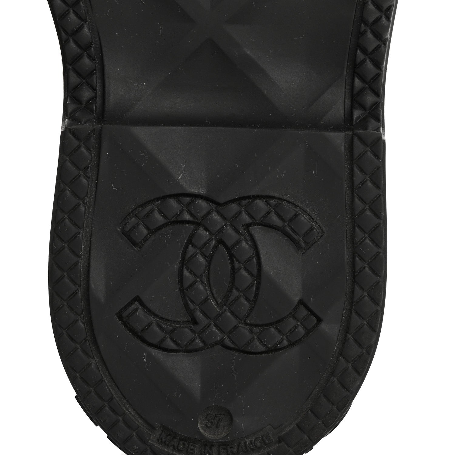 Chanel Caoutchouk CC High Boots 37 Khaki Black 7 of 9
