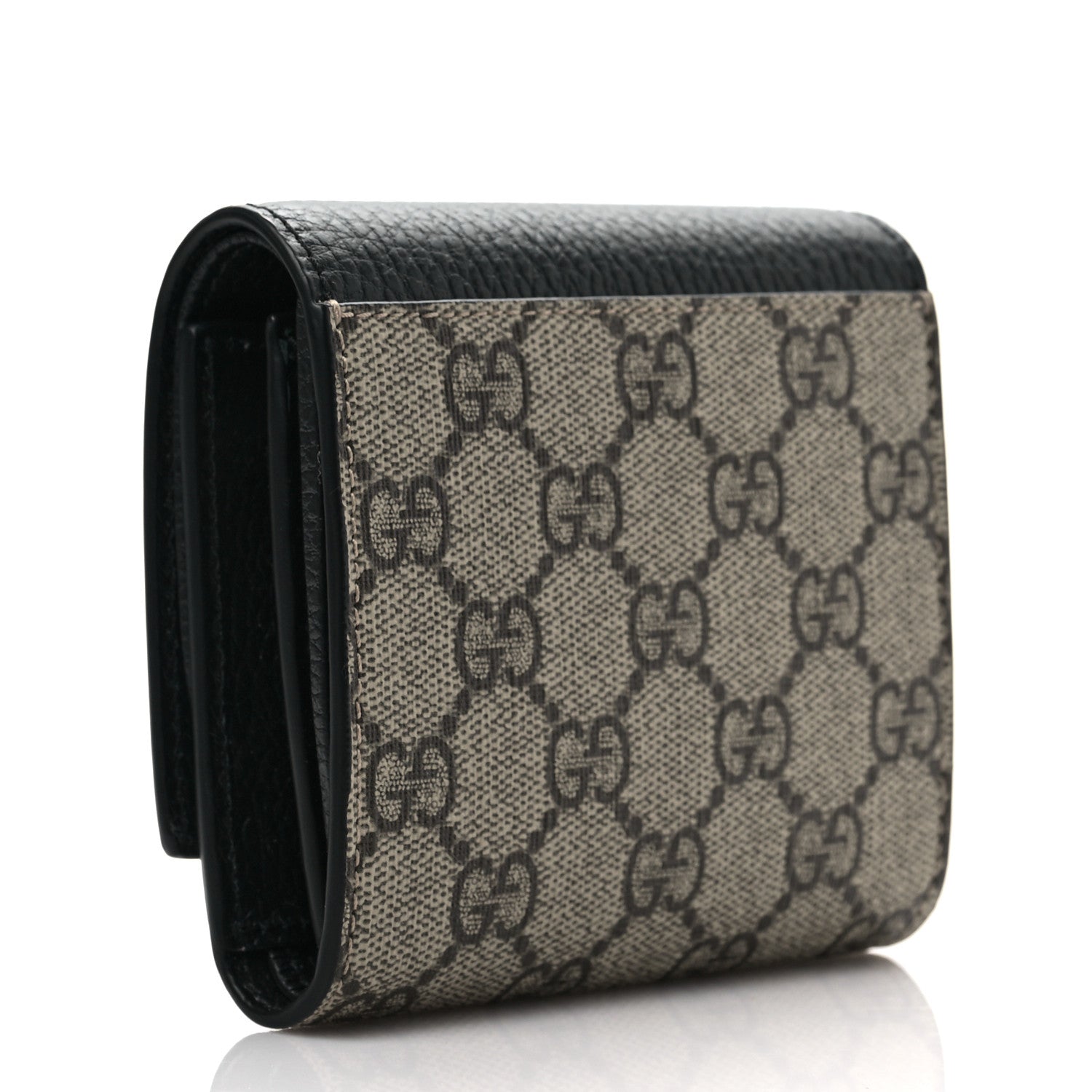 Gucci Dollar Calfskin GG Supreme Monogram Medium GG Marmont Wallet Black Beige Ebony 3 of 7